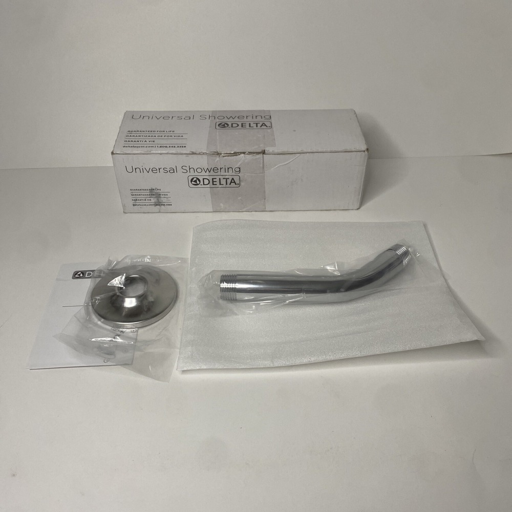 Delta Faucet U4993 Shower Arm & Flange, Chrome New Open Box Ships Free TODAY